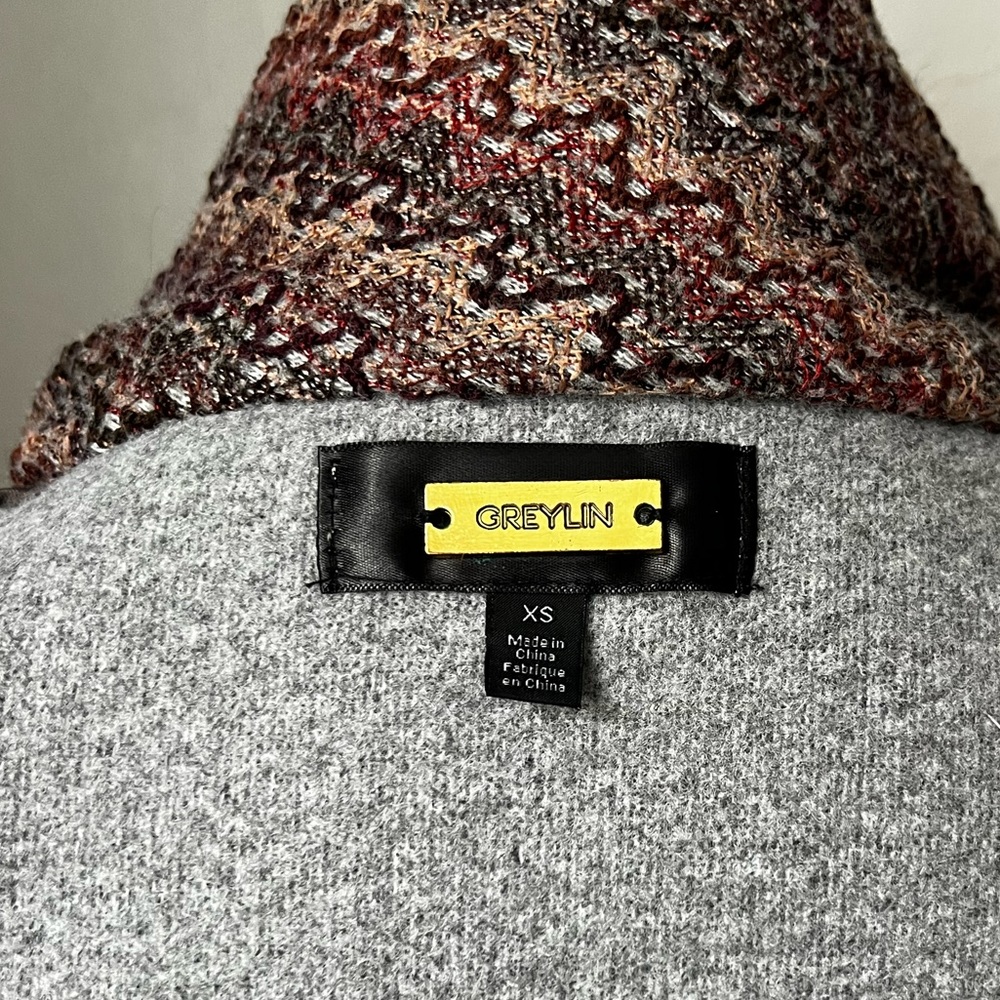 Greylin Zig zag asymmetrical cowl neck jacket from Anthropologie size xsmall - Picture 13 of 15